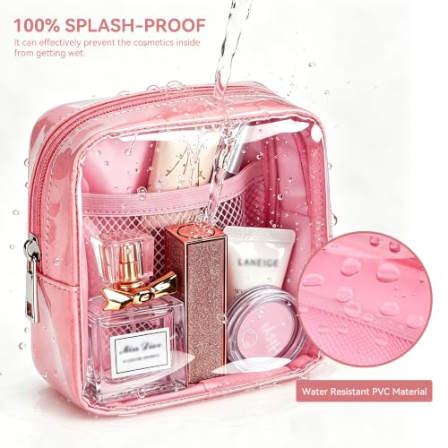 WLLWOO Clear Makeup Bag Mini Cosmetic Pouch Travel Toiletry Organizer - color: 1pcs-Mini-Pink