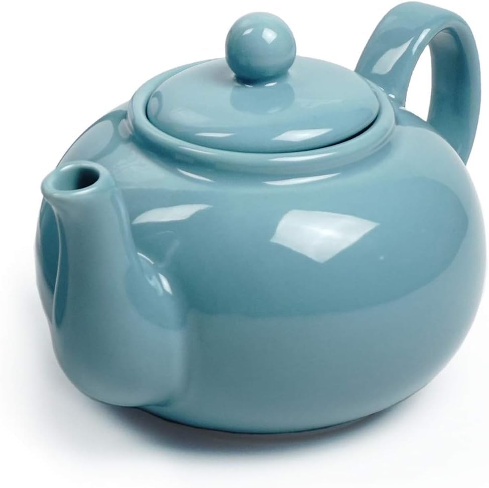RSVP International Stoneware Teapot Collection, Microwave and Dishwasher Safe, 16 oz, Turquoise - color: Turquoise, size: 16 oz