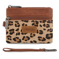 Wrangler Small Wallet for Women Leopard Print Wristlet Wallets Mini Change Pouch Brown - color: Leopard Print Brown