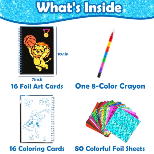 FUNNYB&G Foil Art Craft Kit for Kids, Sparkly Birthday Gift Toy for Kids - style: Love Sport