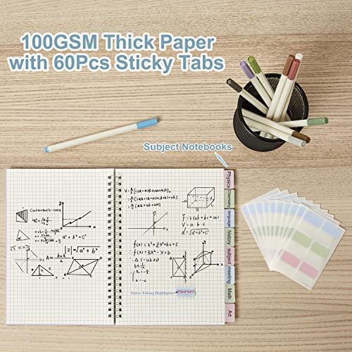 3 Pack Small Spiral Graph Notebook Pocket Size A6 4.3"x5.7" - size: A6 (4.3"x5.8"), style: Graph Grid