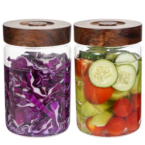 Glass Spice Jars Seasoning Containers Small Glass Jars with Lids Airtight Food Storage Canister for Kitchen Pantry Sugar Tea Coffee Bean Nuts Cookies Herbs Salt (30oz(900ml)*2 pack) - color: 30oz(900ml)*2 pack