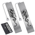 Dragon Metal Bookmark Gift - 2 Pcs Cool Bookmarks for Reading - style: Dragon