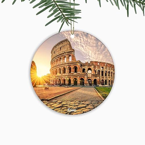Rome Christmas Ornaments Italy Europe Souvenir,Xmas Tree Hanging Ornaments Ceramic Keepsake