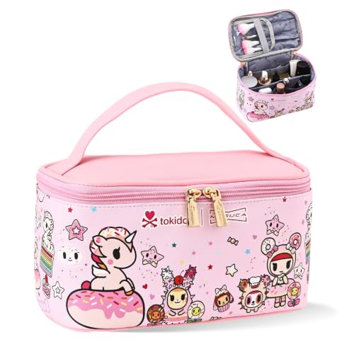 tokidoki Makeup Bag, PU Leather Cosmetic Organizer with Handleer - color: Delicious_Unicorni-A, size: A(9.4*5.1*5.5 inch)