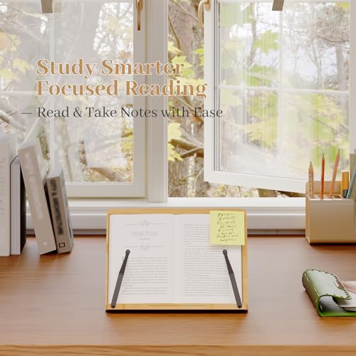 Book Stand, Book Holder for Reading Hands Free, Cookbook Stand - size: Small (11 × 7.87 in)