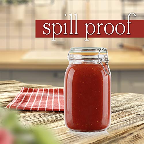 Glass Jars with Airtight Lids 50 oz [Set of 2] - size: 50 oz