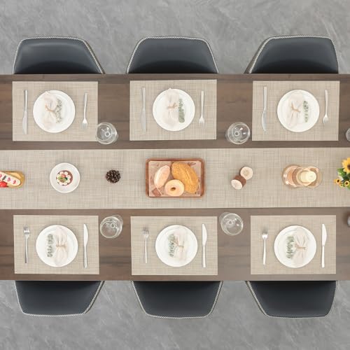 Myir JUN Placemats Set of 6 Kitchen and Dining Table Placemats - color: Beige, size: Set of 6