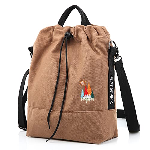 Togood Canvas Crossbody Bag for Women Tote Handbag Slouchy Shoulder Bag - color: Brown