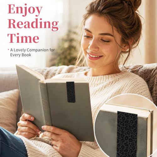 5 Pieces Magnetic Bookmarks, Cute Magnet Bookmark Clips, Colorful Page Markers for Books, Reading Supplies for Book Lovers, Women and Men Black Gray Leopard - color: Black Gray Leopard