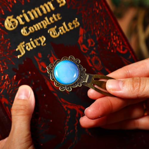 1Pcs Vintage Natural Stone Protein Opal Bookmark - Fantasy Brass Metal Opalite Bookmarks for Reading Women, Men, Book Lovers, Girls and Teachers Book Marks（Natural Stone Protein） - color: Natural Stone Protein