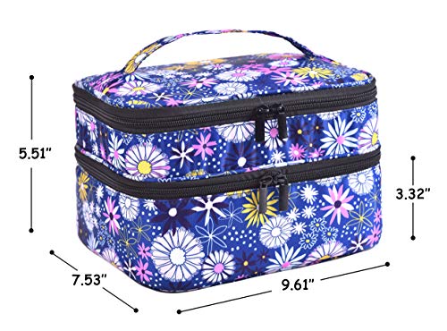 Nail Polish Organizer- Holds 30 Bottles Nail Supply Organizers and Storage Double-layer Nail Bag Organizer Case Nail varnish Organizer Nail Polish Storage Bag with Handle (Flower) - color: Flower
