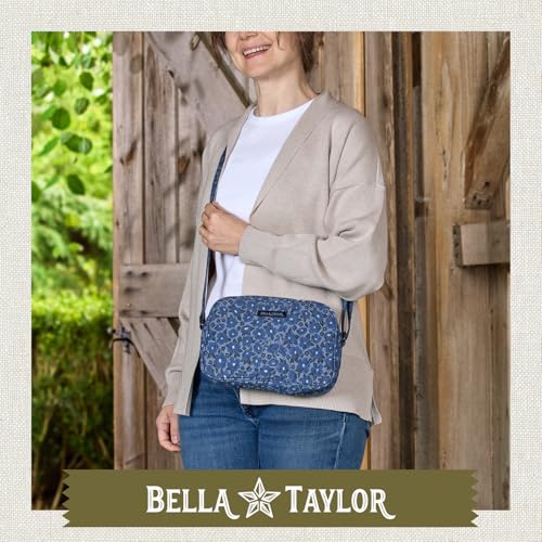 Bella Taylor Simple Crossbody, Quilted Handbag for Women - color: Navy Floral