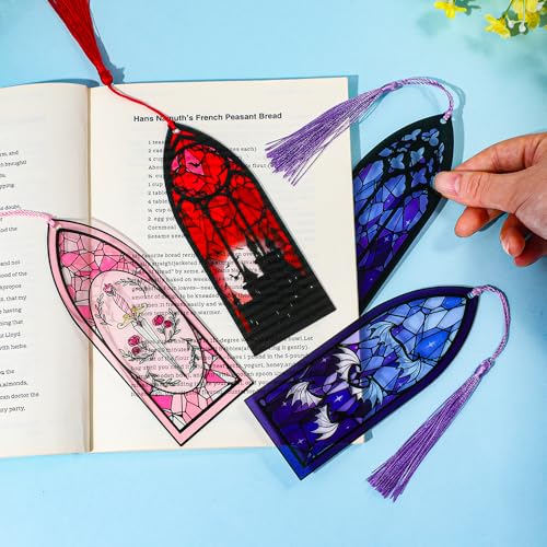 ACOTAR Night Court Acrylic Bookmark Set, Dark Fantasy Page Markers - style: Dark