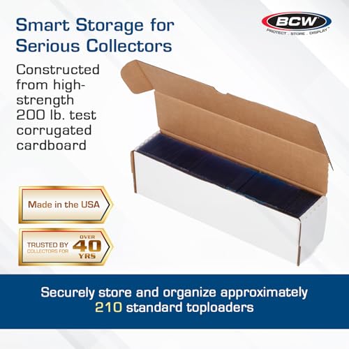 BCW 14-Inch Toploader Storage Box - 5 Pack | Holds 210 Toploaders | Durable Cardboard Organizer for Sports & Trading Cards - size: 5 Pack