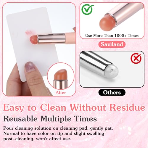 4 Pcs Silicone Chrome Nail Powder Applicator, Brush for Ombre Nail Art Reusable Nails Tools Silicone Pen Soft Head Stamper Manicure Tool for Ombre, Chrome, French Nails, Beginners
