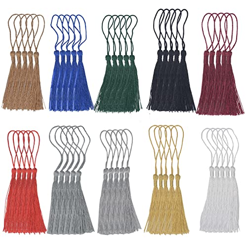 100Pcs 5 Inch Silky Bookmark Tassels for Jewelry, Souvenir(Mixed 3) - color: Mix 3
