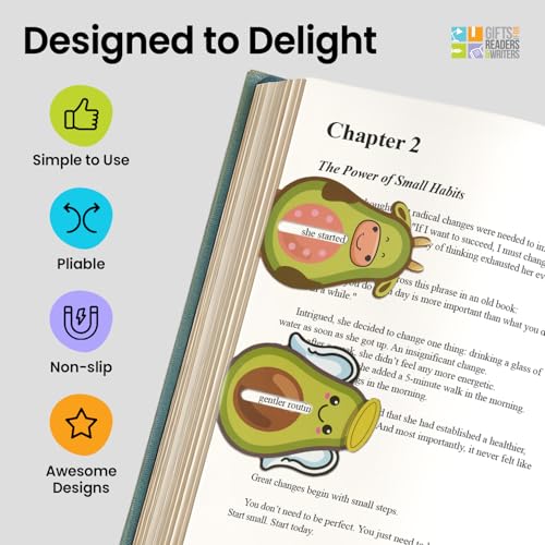 Thinking Gifts Magnetic Linemarker Bookmark for Easy Tracking - Avocado - color: Avocado