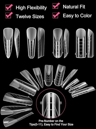 EBANKU 96PCS Clear Matte Dual Nail Forms Kit - color: 4 Shapes