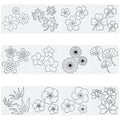 FREEBLOSS 12Pcs Plastic Sashiko Stencil Kit Flower Sashiko Pattern Template Embroidery Pattern for Hand Quilting Sashiko Patterns Templates Embroidery Stencils 14x14cm - style: Cherry Blossom