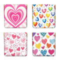 Peacoblue cute love heart Coin Purse,PU Leather Squeeze Pouch 4PCS - style: Cute Love Heart