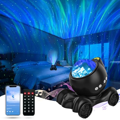 ENOKIK Aurora Light Projector Northern Lights Bluetooth Speaker, Pure Black - color: Pure Black