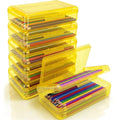 Blulu 6 Pack Double Layer Pencil Boxes Large Capacity,Yellow - color: Yellow