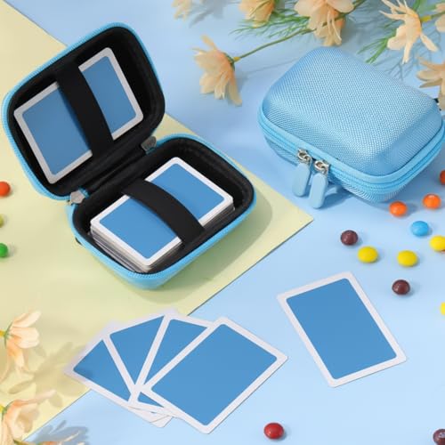Sanwuta 4 Pcs Travel Card Games Case, Playing Card Case, Eva, Black, Blue - color: Blue