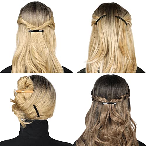 12pcs Hair Barrettes Set for Women and Girls, Hair Clips for Thick Thin Fine Hair, Non-metal Hair Accessories, Non-Slip Grip Handmade Snap Hairpin, BPA Free - color: SN3