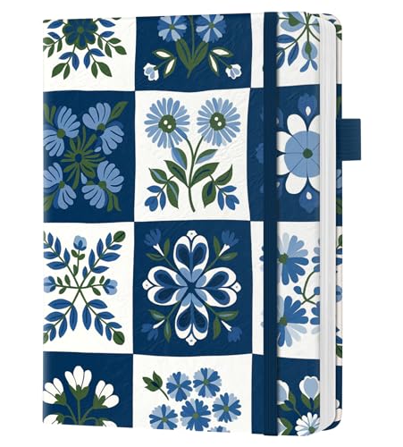 Taja Pretty Dotted Journal for Women, Aesthetic Hardcover Leather Journal - color: Q-Petal Array, style: B-Dotted