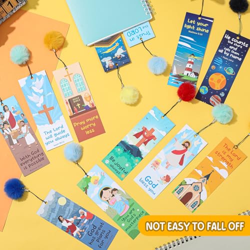 Outus 12 Pcs Christian Bookmarks Bible Verse Decor for Religious Women Kids - style: Christian