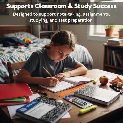 70 Piece Back to School Supplies Kit for Middle & High School Students Grades 7-12, Complete Student Supply Bundle with Binder, Notebooks, Folders, Pens, Pencils, Highlighters & Classroom Essentials - style: Middle / High School