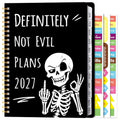 Xqumoi 2027 A5 Planner Funny Swear Skeleton Weekly and Monthly Planner Gift - color: Evil Skeleton 2027, size: A5