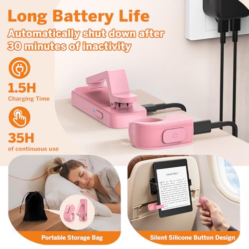 Page Turner Ring for Kindle,Remote Control for iPhone iPad Tablets eReaders - color: Pink