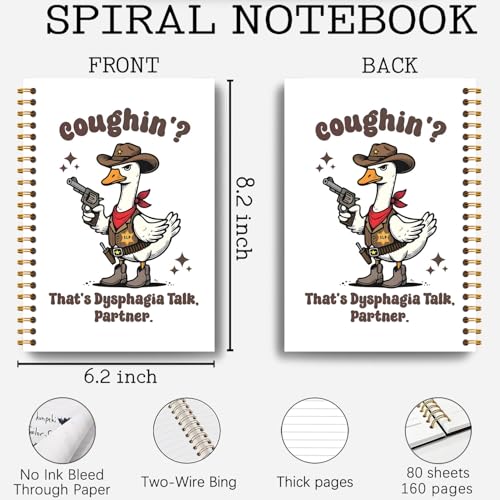 Guymn Western Goose Speech Therapy Notebook, Speech Language Pathologist Gifts Journal, Funny Cowboy Goose SLP Therapist Hardcover Spiral Notebooks Journals 5.5x8.3 Inch - color: Western Goose