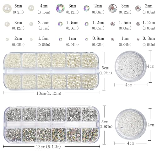 Flatback Nail Pearls Rhinestones for Nail Art DIY Nail Charms - color: Colorful-01