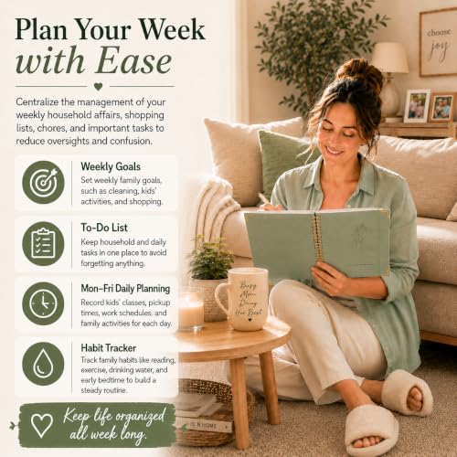 Undated Weekly Planner, Weekly To Do List Notebook with Habit Tracker, A5 - color: Green