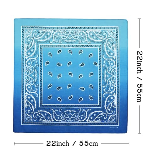 Bycc Bynn Large Soft Cotton Bandanas Pack for Men & Women 22 x 22 inches - color: S- 3 Pack-gradient 2