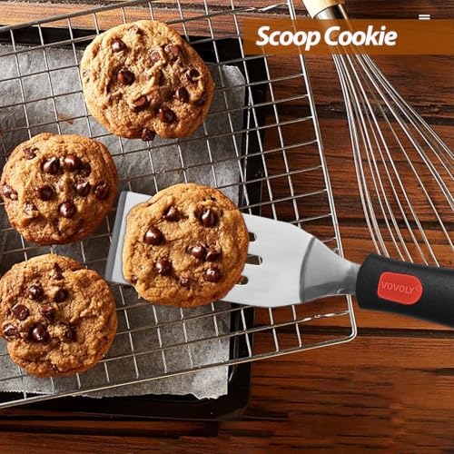 Vovoly Mini Serving Spatula Set, Small Stainless Steel Cutter& Serve Turner