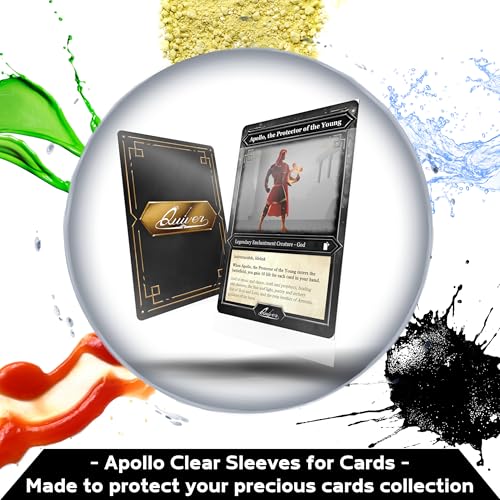 Quiver Time 200 Apollo Standard Clear Card Sleeves fits Magic: the Gathering Cards and Other TCG Cards - Ultra Transparent Trading Card Sleeve, Card Protector Sleeves (66 x 91 mm) - color: Clear Transparent Card Sleeves, size: 66x91mm (Standard Size)