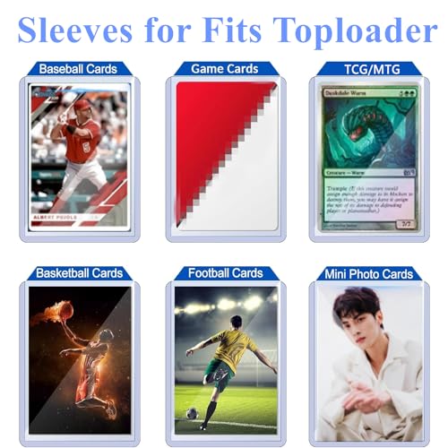 Toploader Binder Pages 4-Pocket, 20 Pcs Top Loader Side-Loading Page for 3" x 4" Toploaders Sleeves | Holds 160 Cards Total