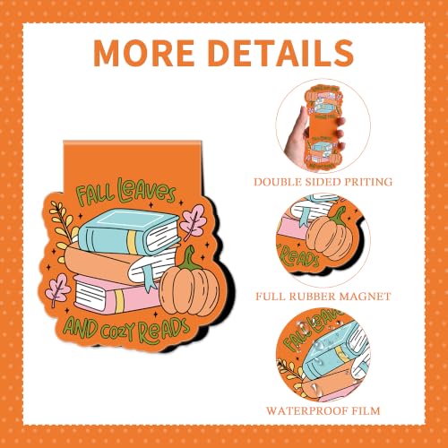 Fall Magnetic Bookmarks for Women, Funny Autumn Magnet Book Mark - color: Funny Autumn