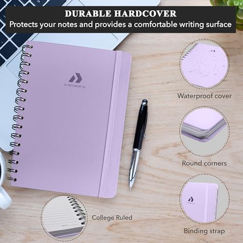 Nextnoid A5 Lined Spiral Notebook - 170 Pages, College Ruled, Purple - color: f-Purple