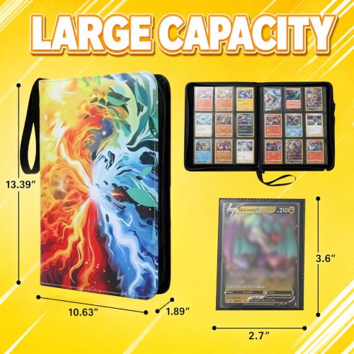 Card Binder, 9 Pocket 540 Card for Collectible Trading Card Albums - color: 540-COLORFUL-1