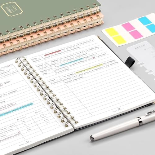 EMSHOI Meeting Notebook Agenda, 140 Pages, A5 Size (6" x 8.3") - color: Pink, size: A5