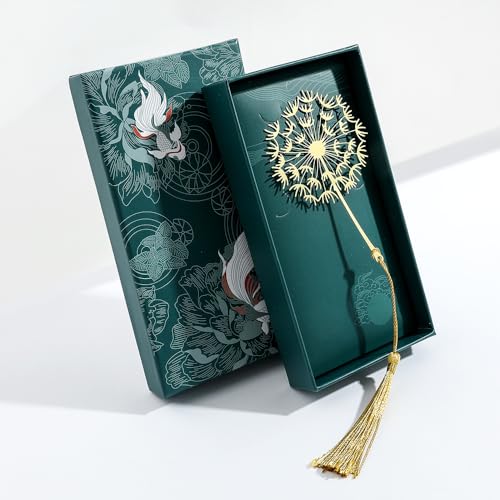 Hollow Flower Dandelion Metal Bookmark Tassel Gift for Bookworms