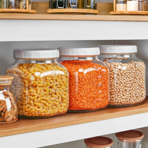 0.8Gal Glass Jar with Lid, Wide Mouth Mason Jar for Airtight Storage, 2 Pcs - size: 0.8 Gallon