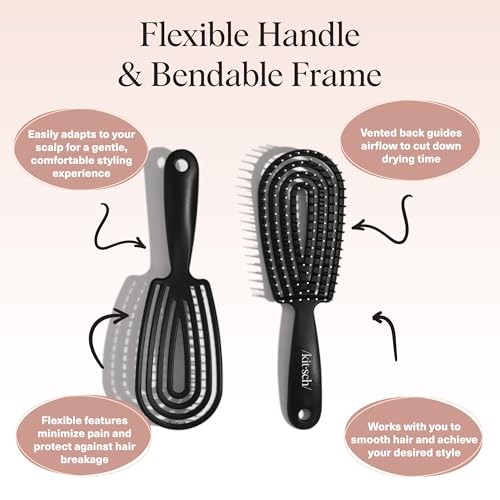 Kitsch Flexi Flow Detangler Brush, Hair Brushes For Women - Black - color: Black, size: 1 pc