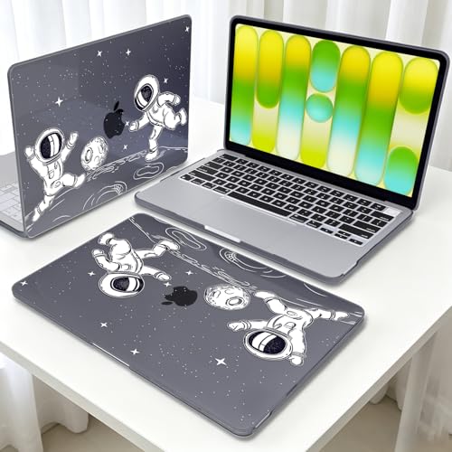Astronaut Kicking Planet Black Case for MacBook Neo 13 inch A3404 - color: Funny Astronaut Kicking Planet
