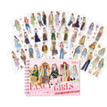 Women Character Sticker Book for Journaling, 50 Sheets PET Stickers - color: 50 Sheets Girls Sticker Book
